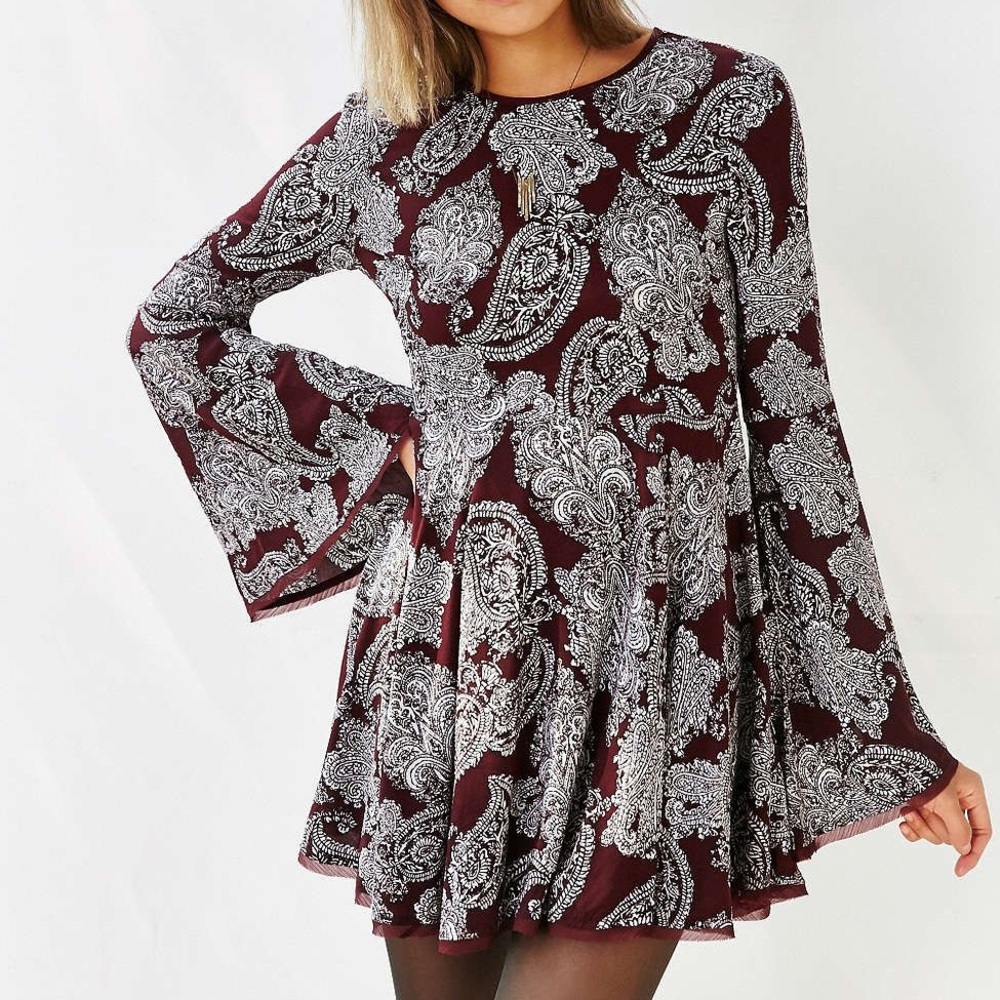 Urban Outfitters Bell Sleeve Long Sleeve Dress